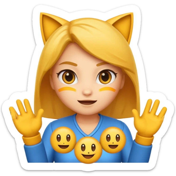 Emojis of the video game character, Kat, from the video game Geavity Rush sticker