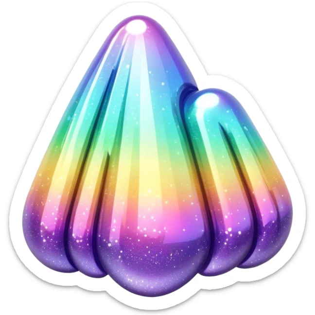 Iridescent big giant glistening glossy sparkly shiny glittery scenic deco thing sticker