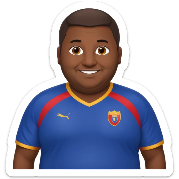 Obese Armenian male with Armenian soccer jersey sticker