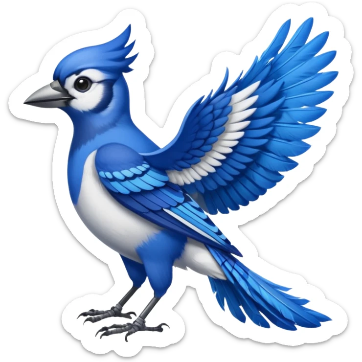 A bluejay bombadier, bandolier of grenades, side profile, feet included  sticker