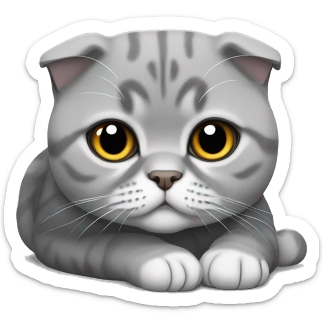 Gray Scottish fold laying sticker