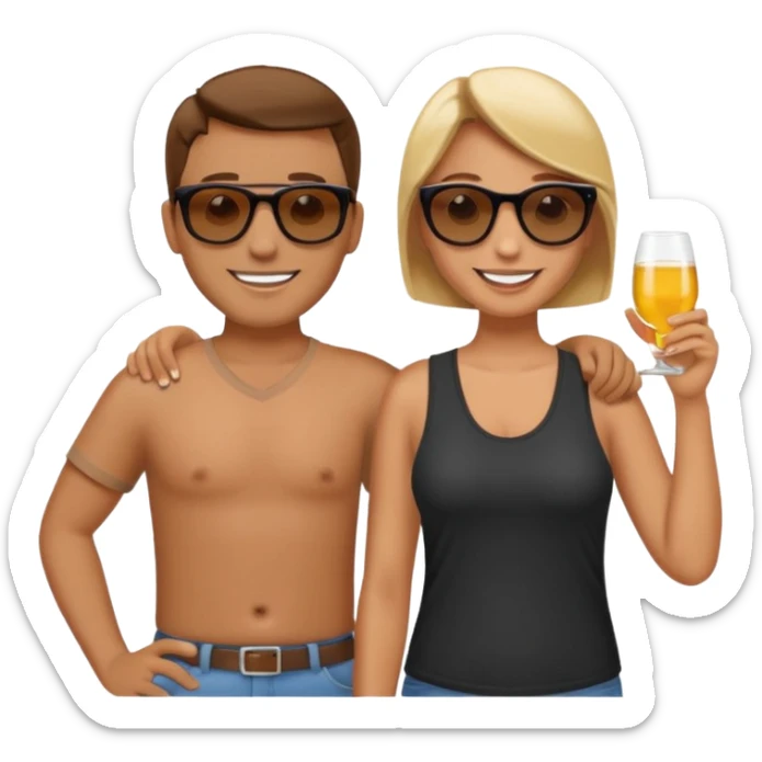 quiero que pongas ubna apreja tomando el sol y relajados sticker