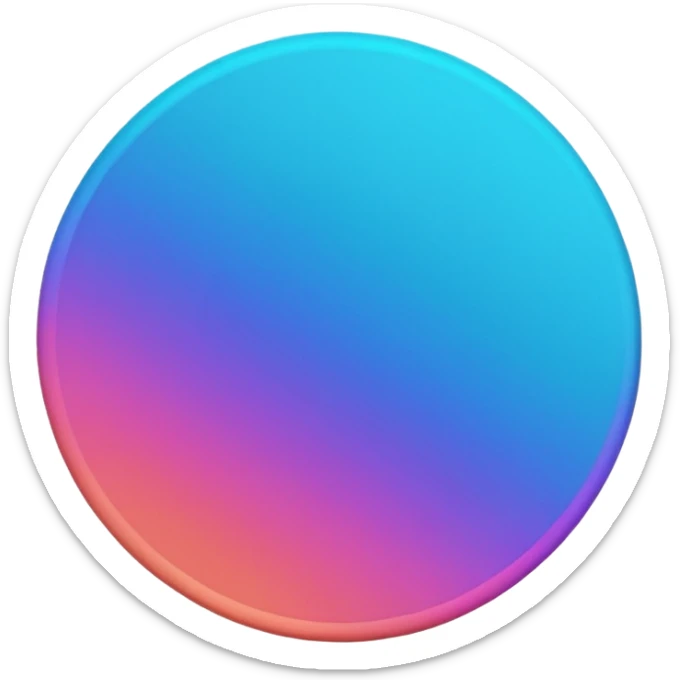 
coin color in in gradient of turquoise, blue, pink, purple, and coral metal texture
Rotate coin 125 degree   sticker