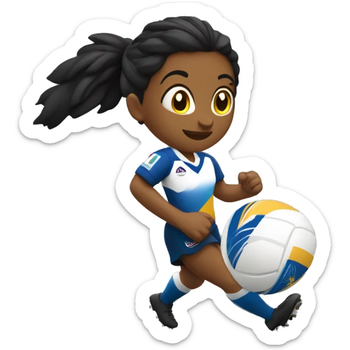 chica negra jugando a rugby de la selecion de esc sticker