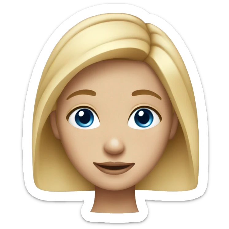 A girl with Kind blonde hair blue eyes and freckles sticker
