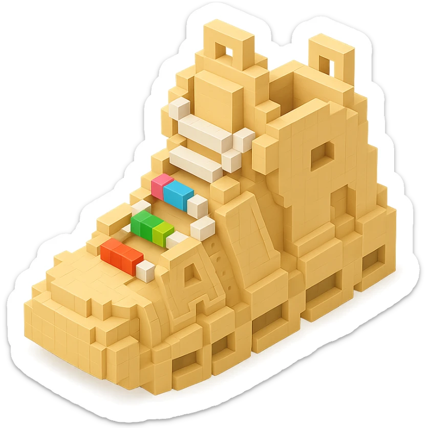 Nike Air More Uptempo sneakers in beige with colorful beads on the laces sticker