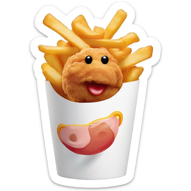 Chicken nuggets and fries with ice cream on the side from McDonald’s Donald’s  sticker