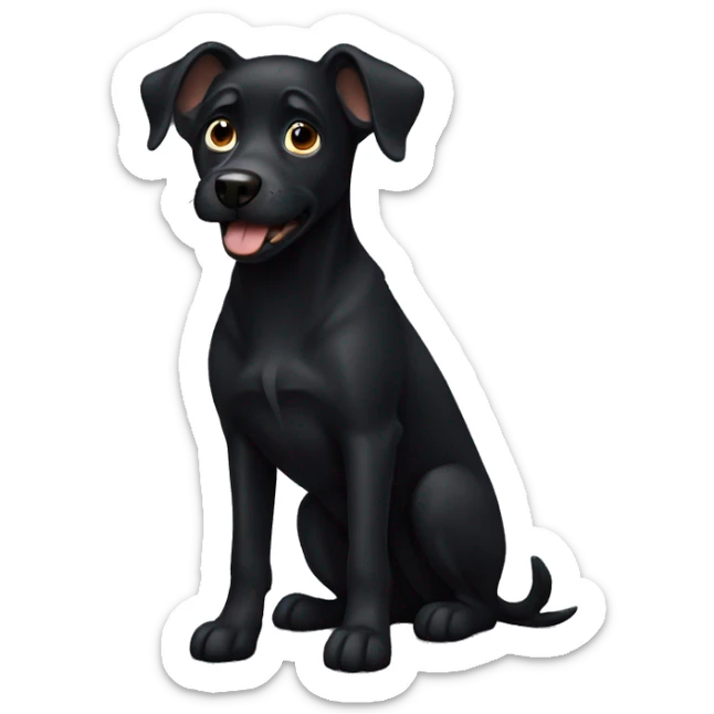 Black dog  sticker