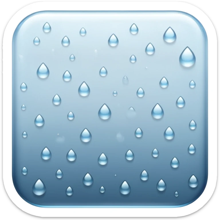 a close-up of a glass surface covered with small water droplets and light fog, as if from steam or humidity — some droplets sliding down slowly — soft reflections and blurred transparency give a realistic misty look — clean, glossy design with gentle lighting sticker