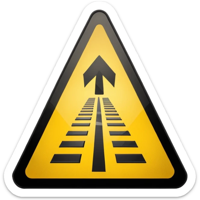 Railway crossing sign sticker