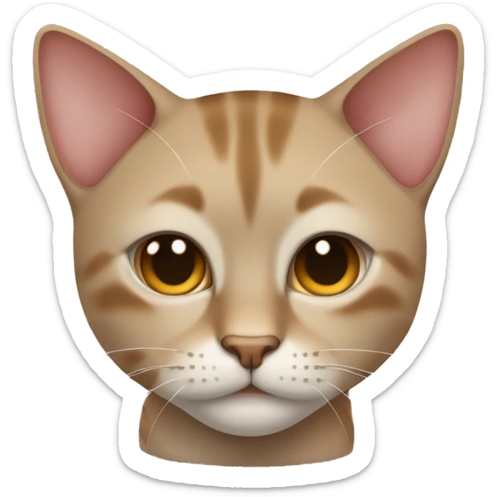 A Thai cat of brown shades lies full-face with its paws tucked under it sticker