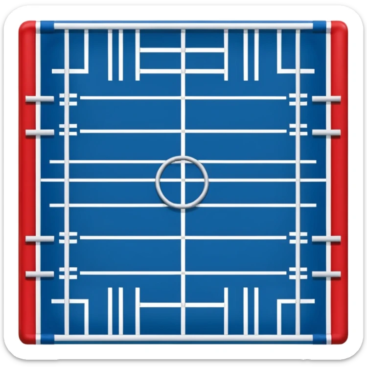 
American football goal field in blue (#00A3E0) and red (#F9423A)  sticker