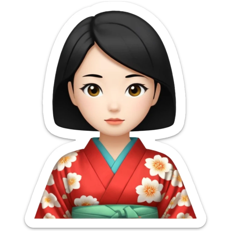 japaneses old culture woman sticker