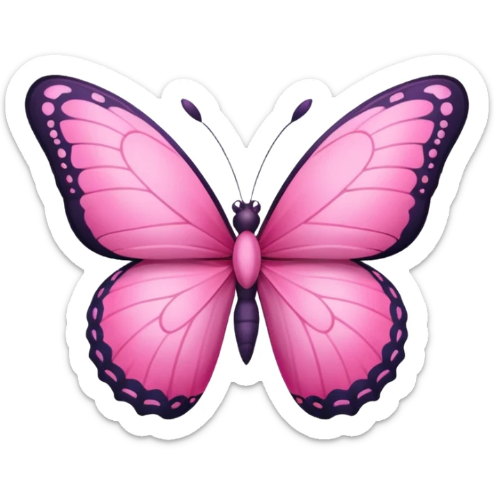 Pink butterfly with a flowers sticker