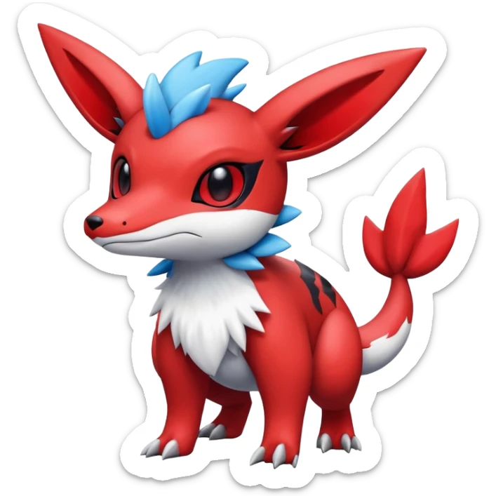 Cute Guilmon-Latias-Umbreon-Fakémon-hybrid-creature (full body)  sticker