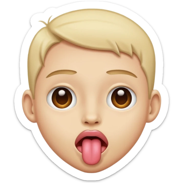 Emoji of a face with tongue out and eyes rolled back to the head. sticker