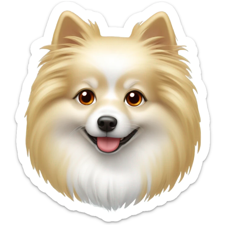 White german spitz girl with long blonde hair red heart sticker