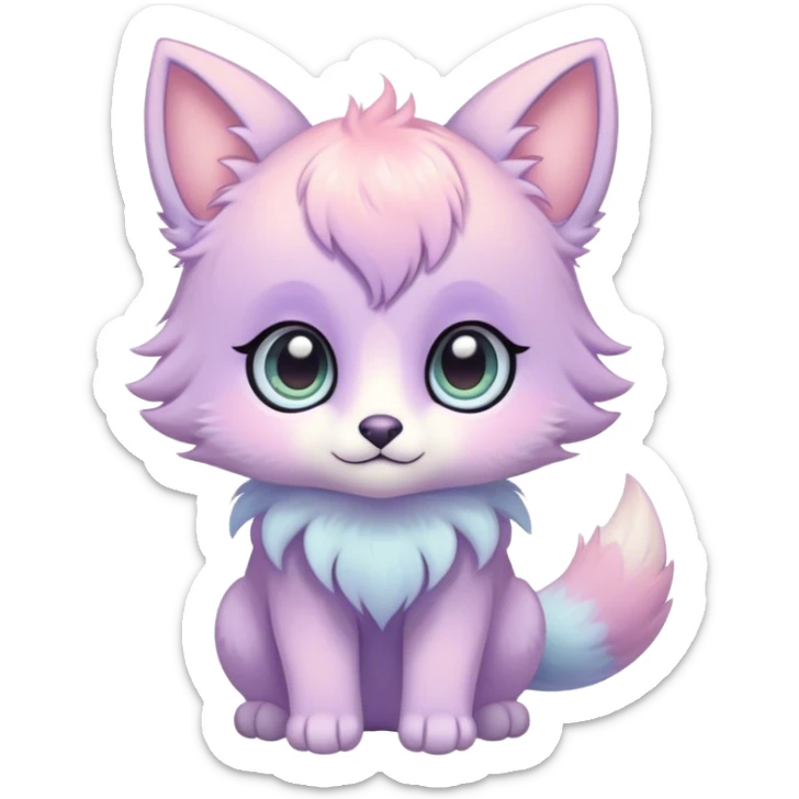 Kawaii bright fantasy ethereal anthro fursona animal sticker