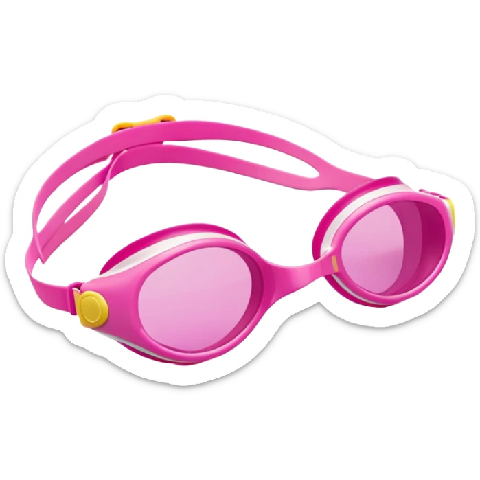 pink swim goggles, athletic design with pink tinted lenses, swimming eyewear sticker