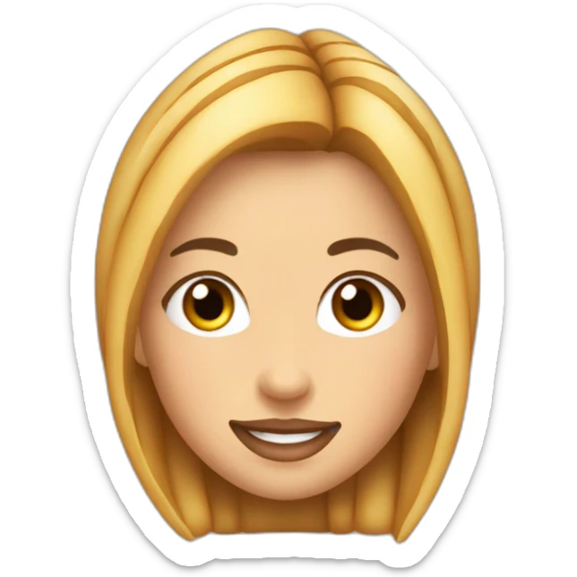 girl brow hair smiled holding 4 big baguettes so we can see her face partly but baguettes are lover then her nose sticker