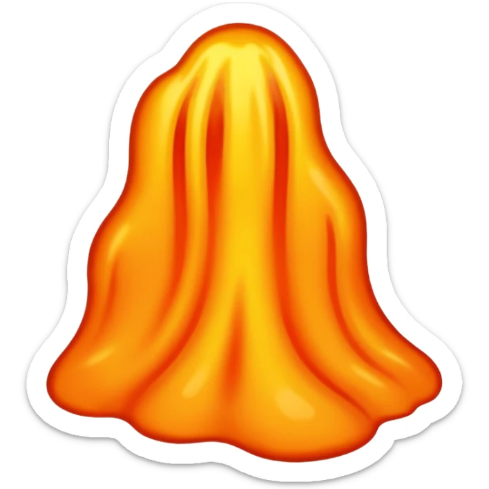create an emoji of a little lava flow, no face just the lava, no volcano, something like a stain sticker