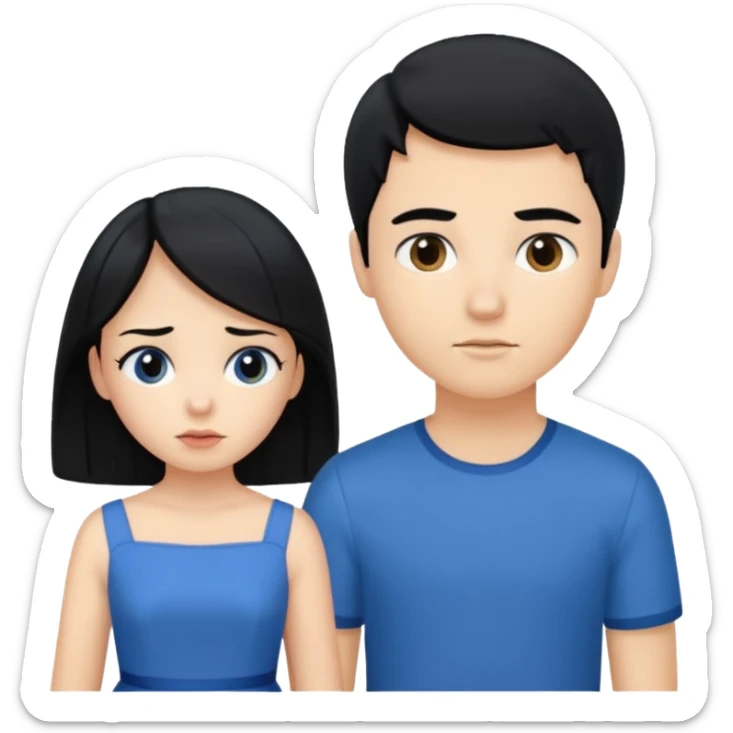 black hair girls ignore boy with blond hair sticker