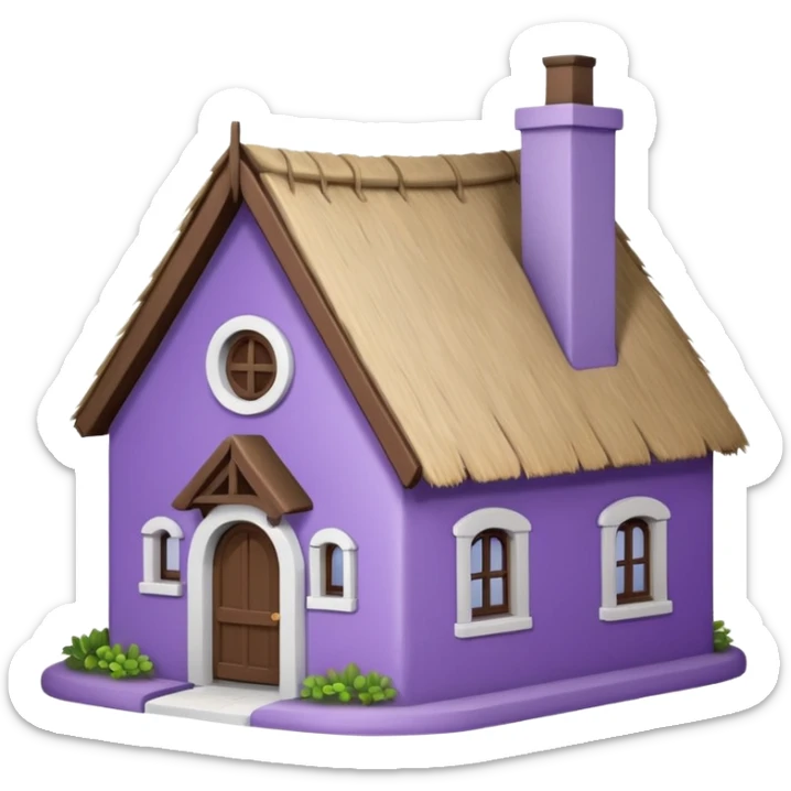 I want an emoji of a cute little purple and white house that looks like the lennox spice village house sticker