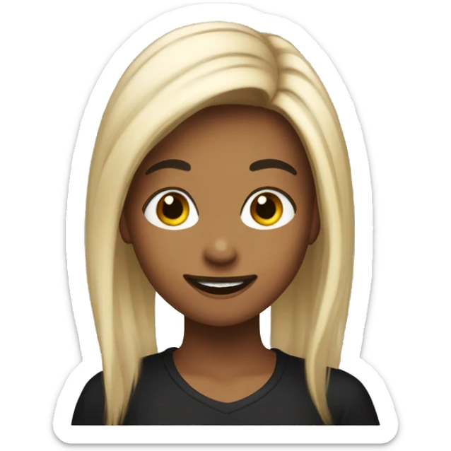 A girl of 18 years old with her hair coloured in black extremely happy sticker