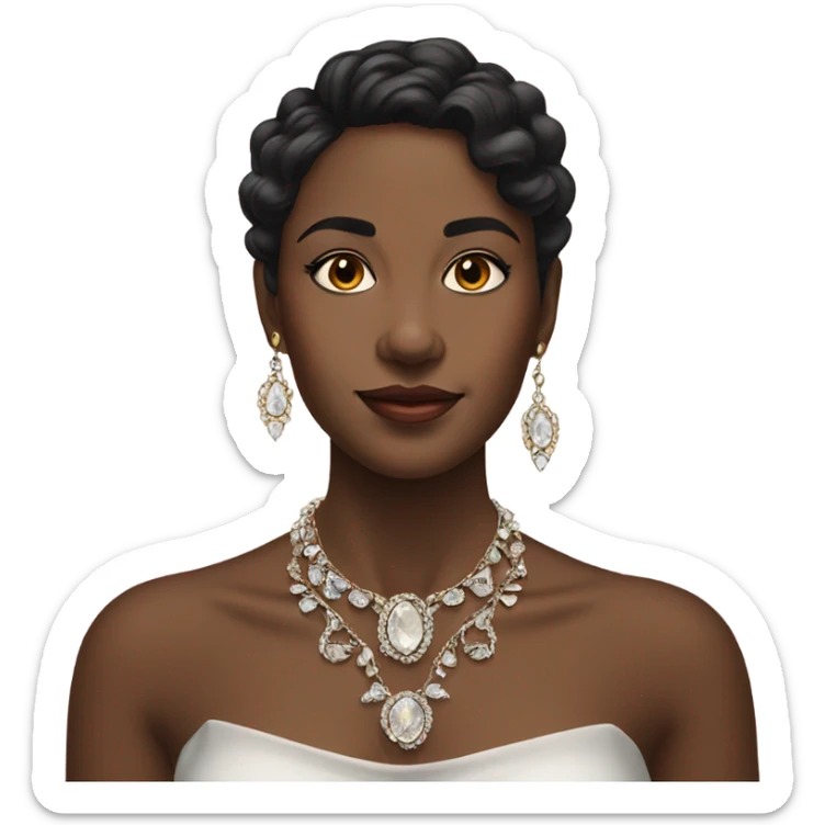 portrait of girl with jewelry sticker