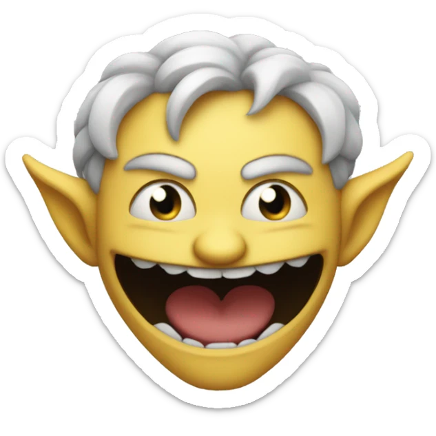 The smile demon with a smile that fills the screen going past the limits of the face  sticker