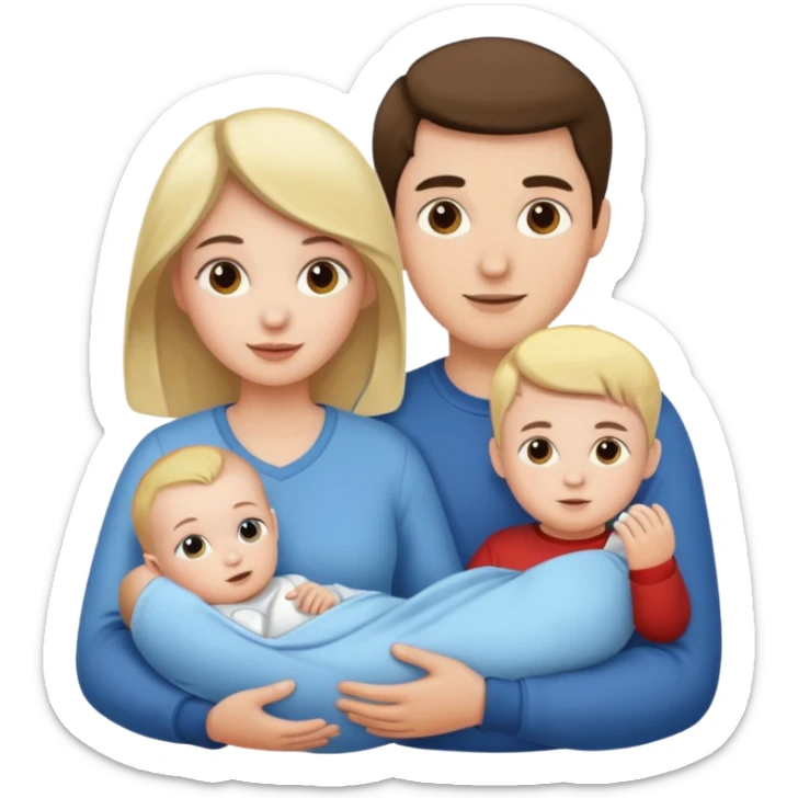 Family Woman Man boy Girl Baby sticker