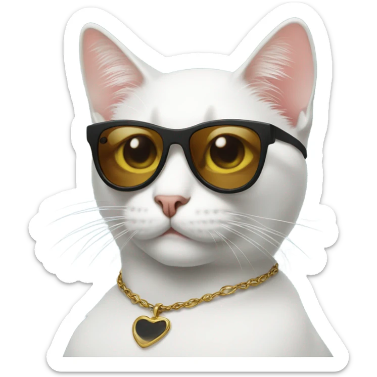 Cat with sunglasses sticker