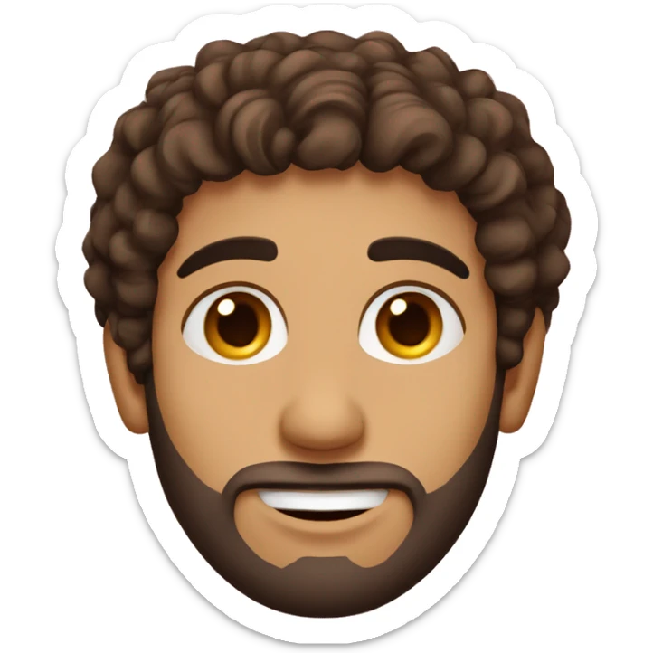 arabic guy with brown curly hair and little beard all dressed in red costume sticker