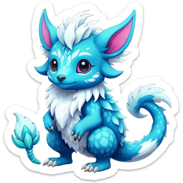 Cool cute fantasy Fionbri-Vernid-creature by griffsnuff & LiLaiRa & Falvie full body sticker