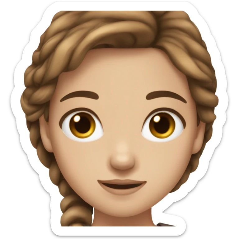 Pretty girl brown hair blue eyes  sticker