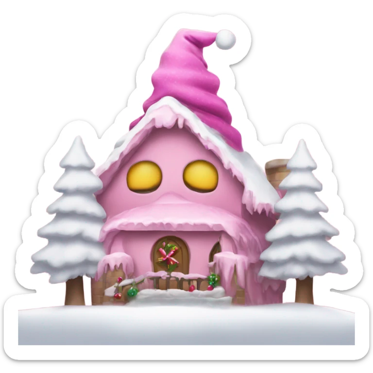 pink christmas sticker
