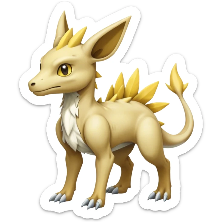 Manectric-Lucio-Cubone-Trico-Draco-Fakémon-hybrid-creature (full body), 4 legs sticker