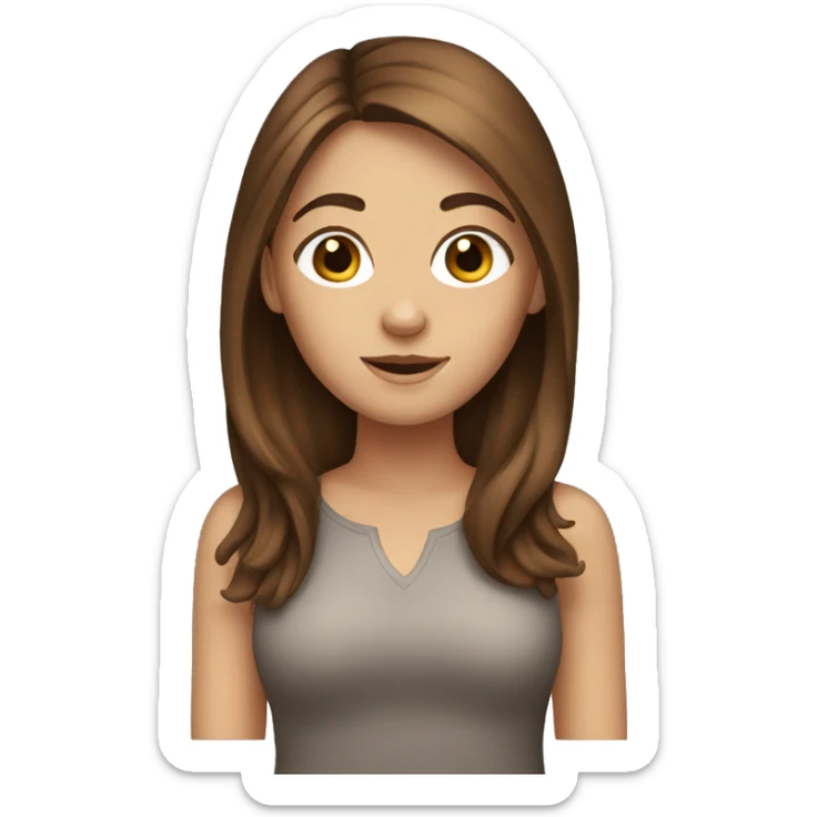 Girl with brown hair  sticker