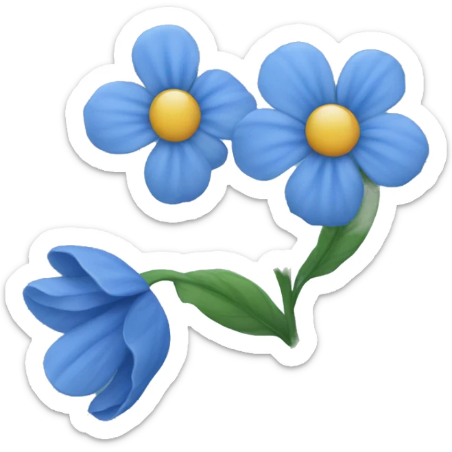 blue flower sticker