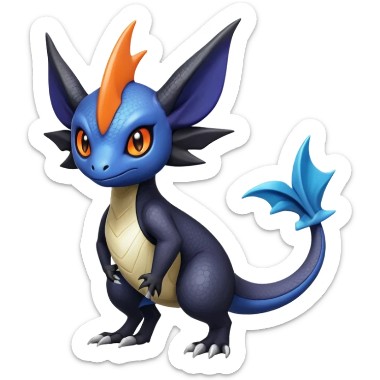 Shiny Cute Cool Salandit-Absol-Noibat-Noivern-Hybrid (Full body) sticker