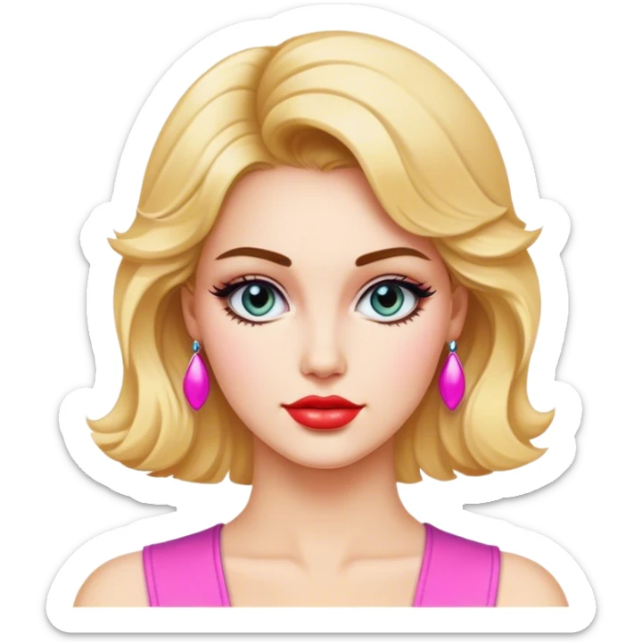 Beautiful woman in 1980’s woman fashion look sticker