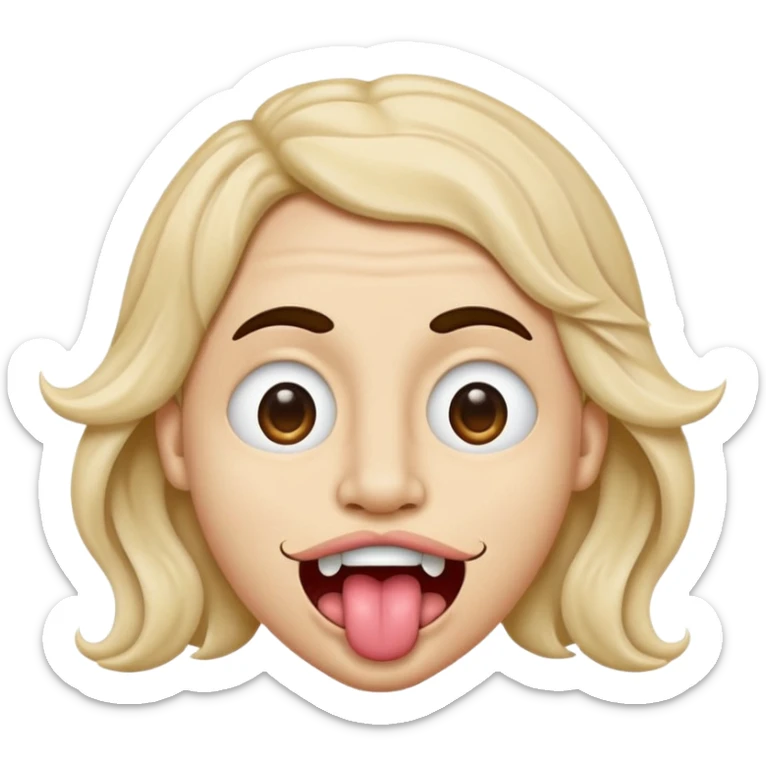 Ojos en forma de equis boca ondulada y con lengua afuera del lado izquierdo como el logo de nirvana sticker