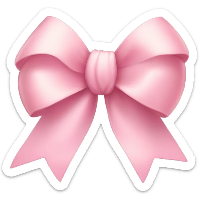 light pink ribbon bow sticker