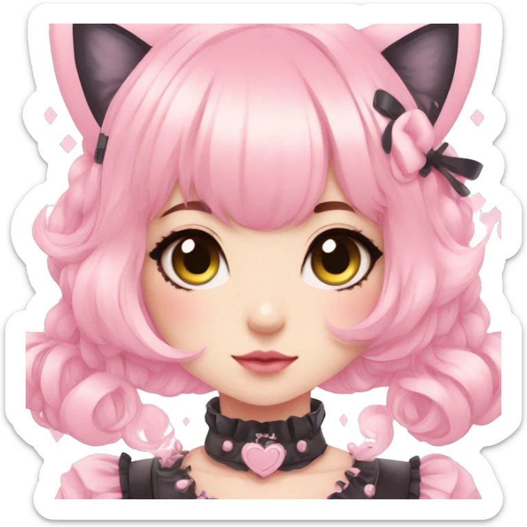 Pastel Edgy Kawaii Cute Beautiful Elegant Pretty Anime Punk Lolita Catgirl sticker
