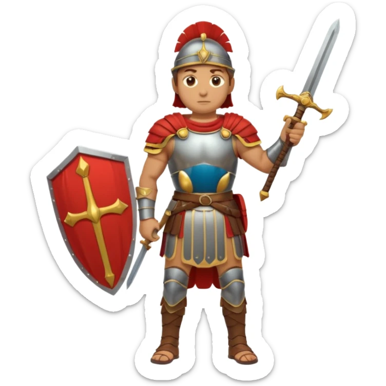 emoji de soldado romano alto y fuerte cuerpo entero sticker