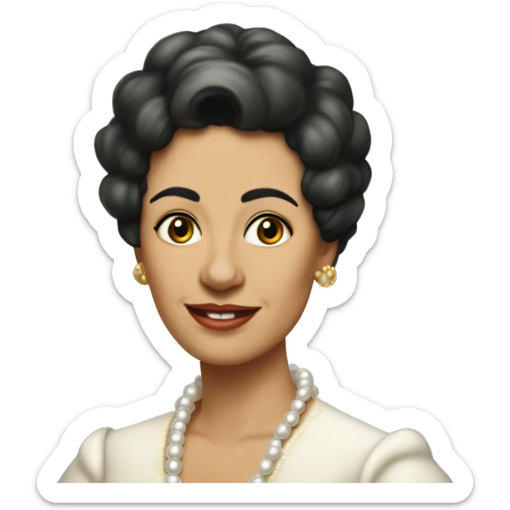 Lola Rodríguez de Tió was the first Puerto Rican-born woman poet to establish herself a reputation as a great poet throughout all of Latin America. short hair. pearls. sticker