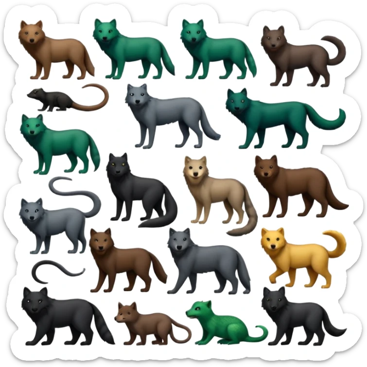 Fai emoji su ognuno di questo personaggi del libro della giungla: Akela, Bagheera, Baloo, Kaa, fratel Bigio, Raska, Rama, Ikki, Chill e Mang sticker