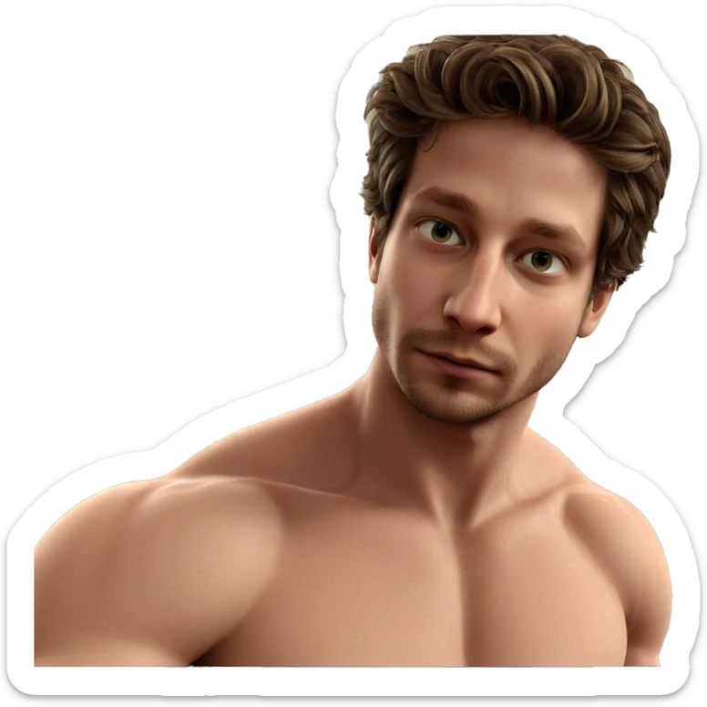 focused male portrait indoors sticker