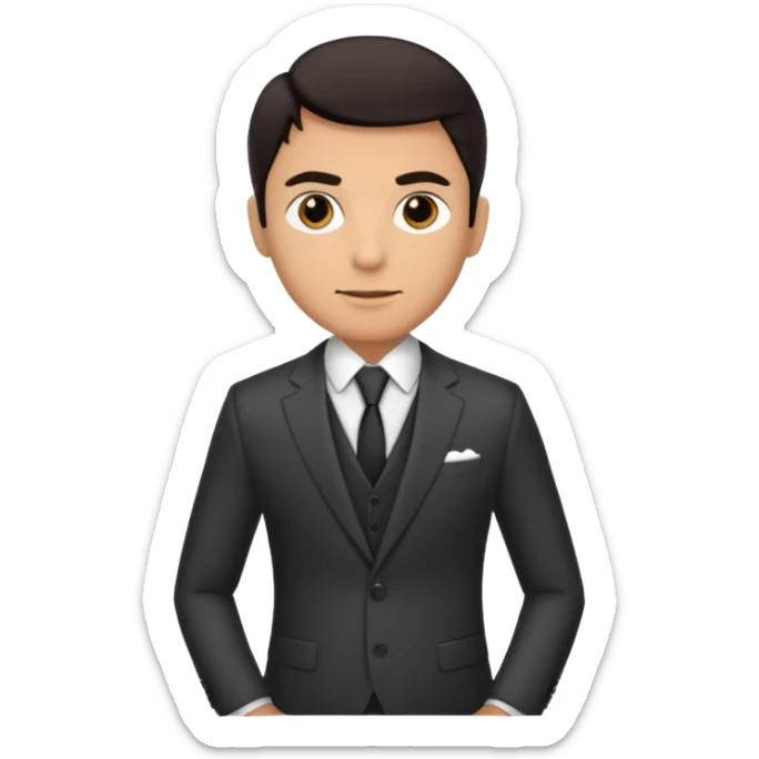 Chico de Ted morena pelo oscuro ojos oscuros y muy bien vestido sticker