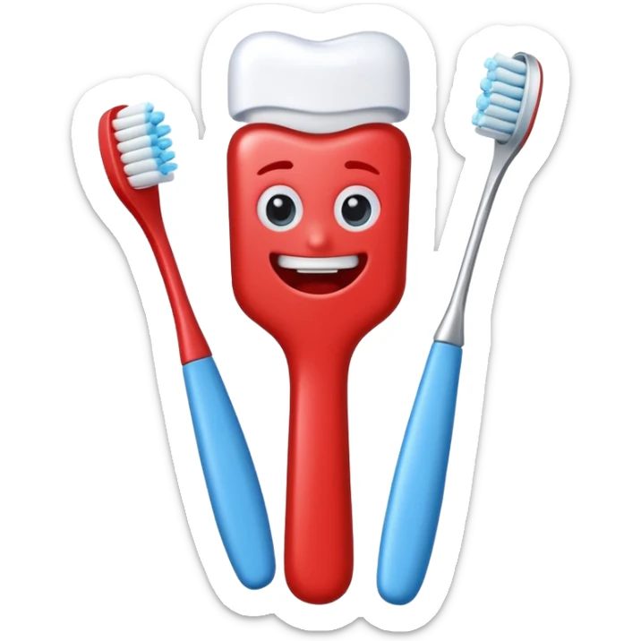 no pero osea de los cepillos, pasta hilo y así pero en color rojo  sticker